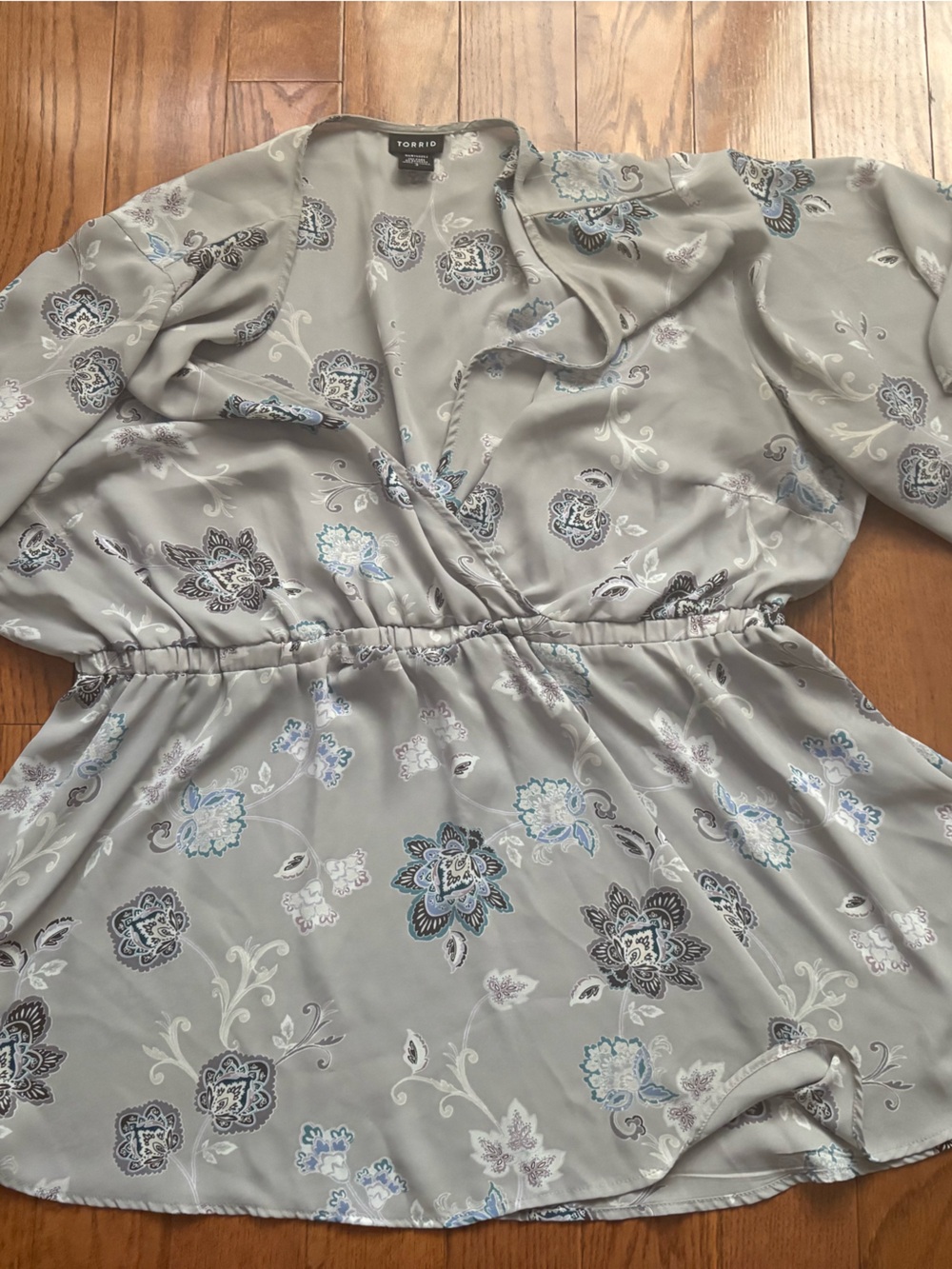 Grey Floral Top